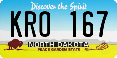 ND license plate KRO167