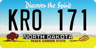 ND license plate KRO171