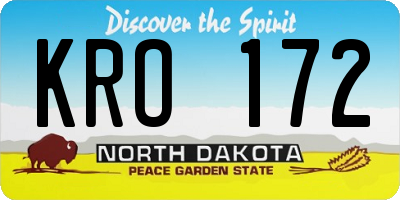 ND license plate KRO172
