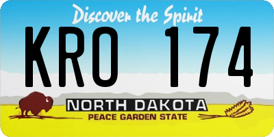ND license plate KRO174
