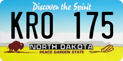 ND license plate KRO175