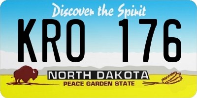 ND license plate KRO176