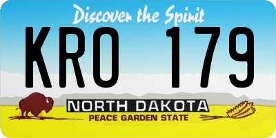 ND license plate KRO179