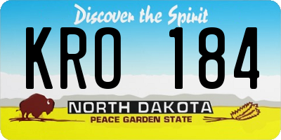ND license plate KRO184