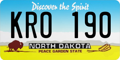 ND license plate KRO190