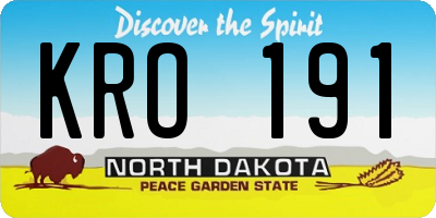 ND license plate KRO191