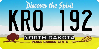 ND license plate KRO192