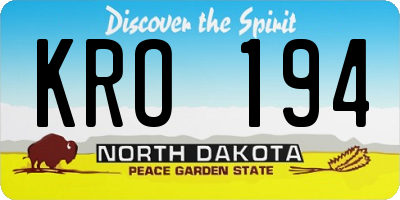 ND license plate KRO194