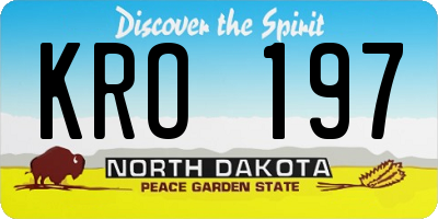 ND license plate KRO197