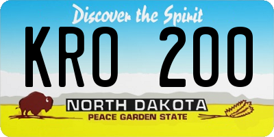 ND license plate KRO200