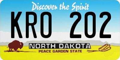 ND license plate KRO202