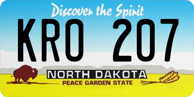 ND license plate KRO207
