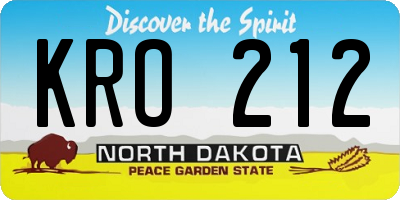 ND license plate KRO212