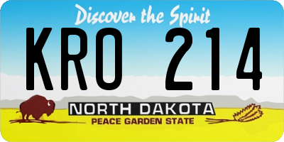 ND license plate KRO214