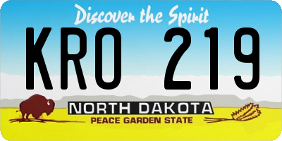 ND license plate KRO219