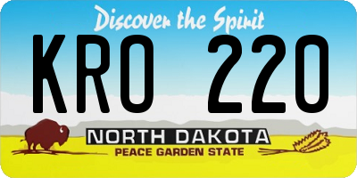 ND license plate KRO220