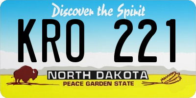 ND license plate KRO221