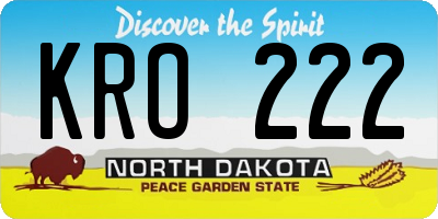 ND license plate KRO222