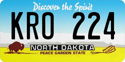ND license plate KRO224