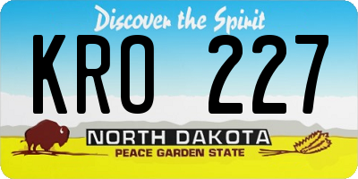 ND license plate KRO227