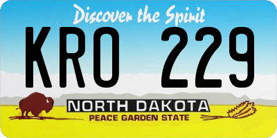 ND license plate KRO229