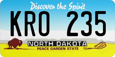 ND license plate KRO235