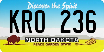 ND license plate KRO236