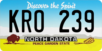 ND license plate KRO239
