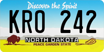 ND license plate KRO242