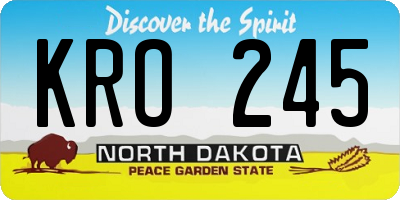 ND license plate KRO245