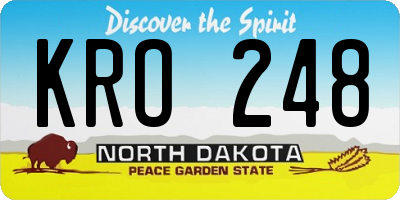 ND license plate KRO248