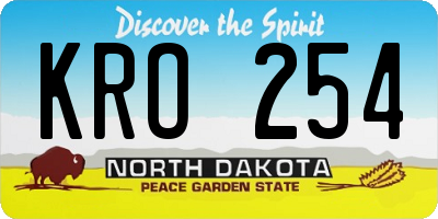 ND license plate KRO254