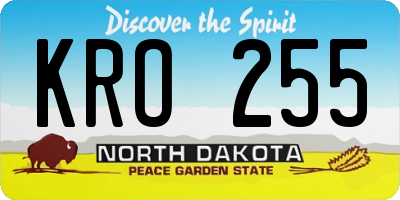 ND license plate KRO255