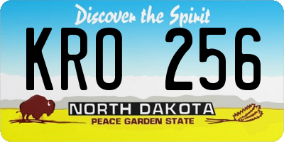 ND license plate KRO256