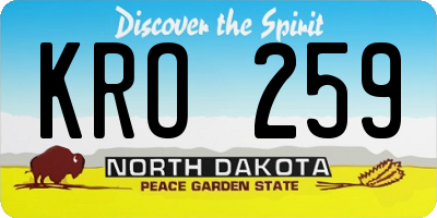 ND license plate KRO259