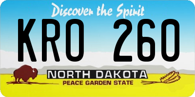 ND license plate KRO260