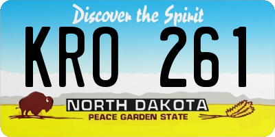 ND license plate KRO261