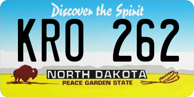 ND license plate KRO262