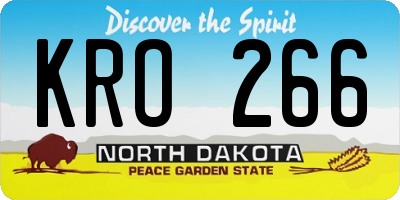 ND license plate KRO266