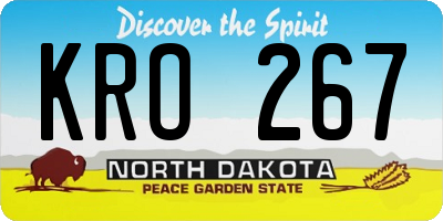 ND license plate KRO267