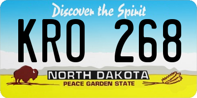 ND license plate KRO268