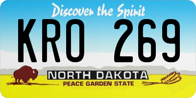 ND license plate KRO269
