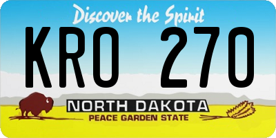 ND license plate KRO270