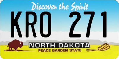 ND license plate KRO271