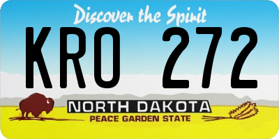 ND license plate KRO272