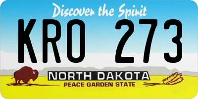 ND license plate KRO273