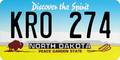 ND license plate KRO274