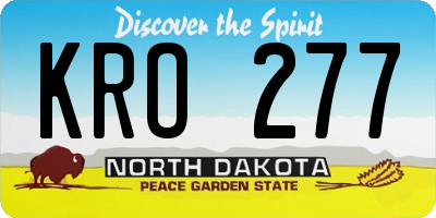 ND license plate KRO277