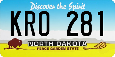ND license plate KRO281