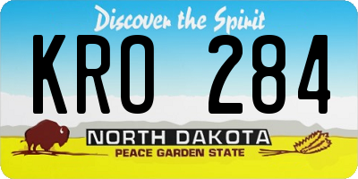 ND license plate KRO284